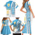 Uruguay Football Family Matching Short Sleeve Bodycon Dress and Hawaiian Shirt Sky Blue Soccer - Road To Champion