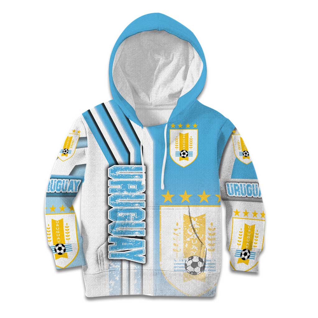 Uruguay Football Kid Hoodie Sky Blue Soccer - Road To Champion - Wonder Print Shop