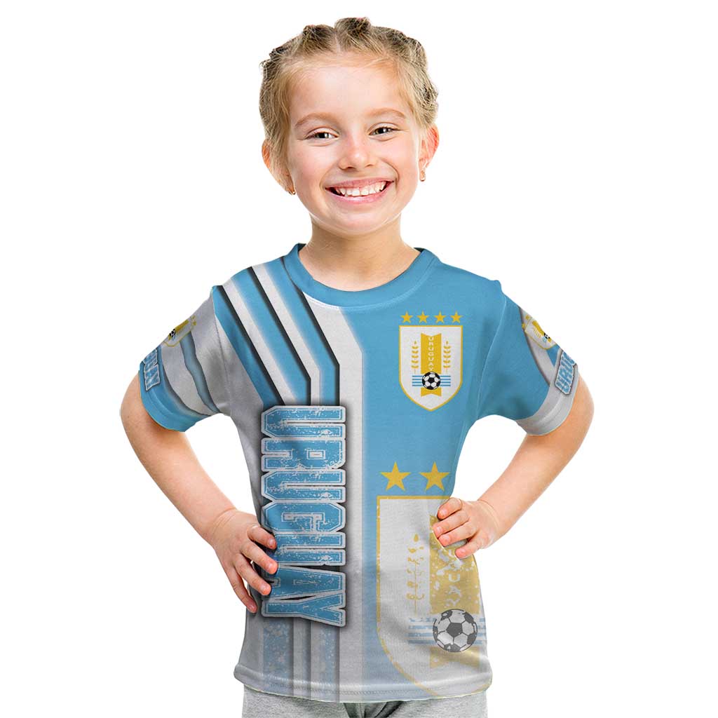 Uruguay Football Kid T Shirt Sky Blue Soccer - Road To Champion - Wonder Print Shop