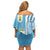 Uruguay Football Off Shoulder Short Dress Sky Blue Soccer - Road To Champion - Wonder Print Shop