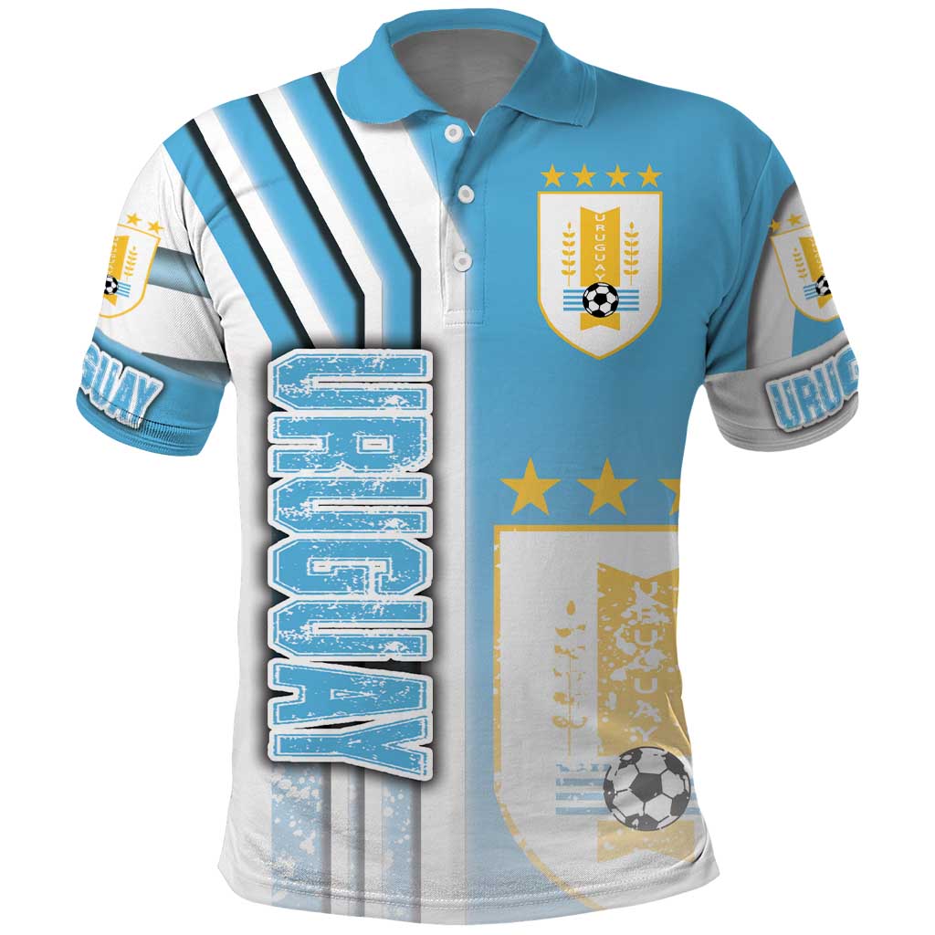 Uruguay Football Polo Shirt Sky Blue Soccer - Road To Champion - Wonder Print Shop