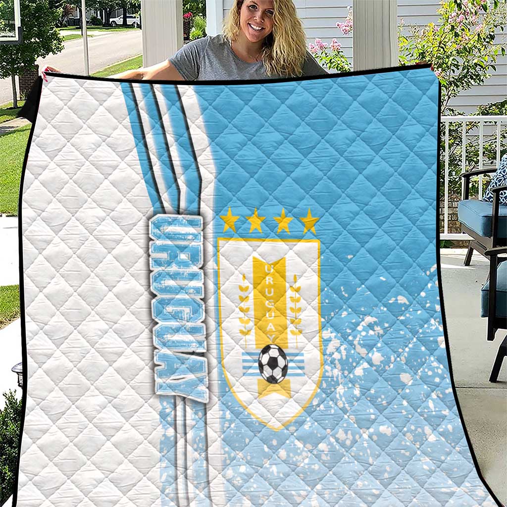 Uruguay Football Quilt Sky Blue Soccer - Road To Champion - Wonder Print Shop