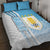 Uruguay Football Quilt Bed Set Sky Blue Soccer - Road To Champion - Wonder Print Shop