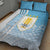 Uruguay Football Quilt Bed Set Sky Blue Soccer - Road To Champion - Wonder Print Shop