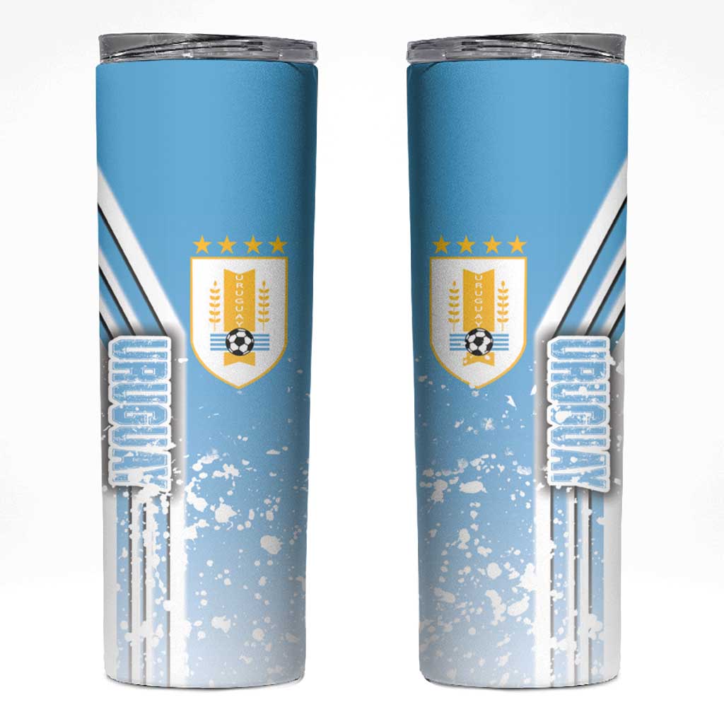 Uruguay Football Skinny Tumbler Sky Blue Soccer - Road To Champion