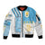 Uruguay Football Sleeve Zip Bomber Jacket Sky Blue Soccer - Road To Champion - Wonder Print Shop