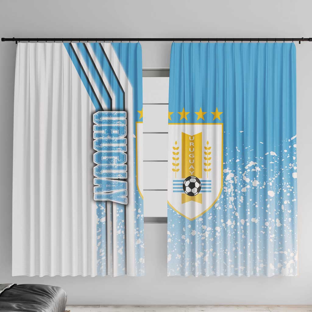 Uruguay Football Window Curtain Sky Blue Soccer - Road To Champion - Wonder Print Shop