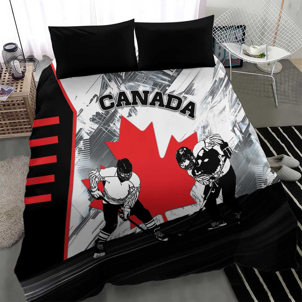 Canada Hockey Bedding Set Maple Leaf Sport Style