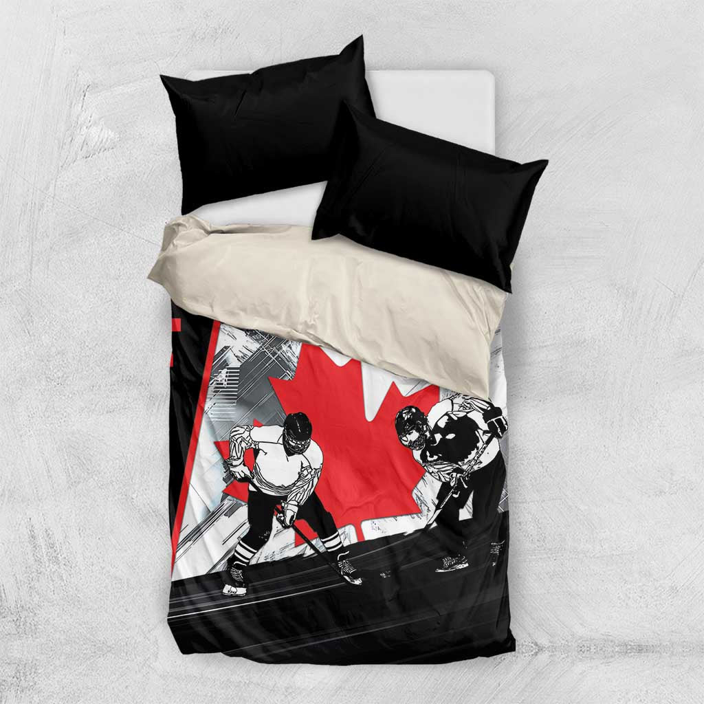 Canada Hockey Bedding Set Maple Leaf Sport Style