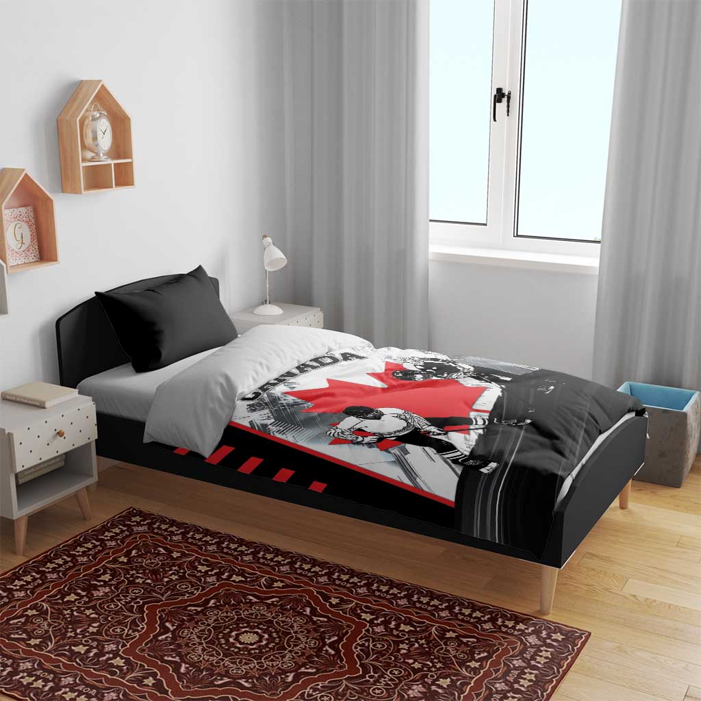 Canada Hockey Bedding Set Maple Leaf Sport Style