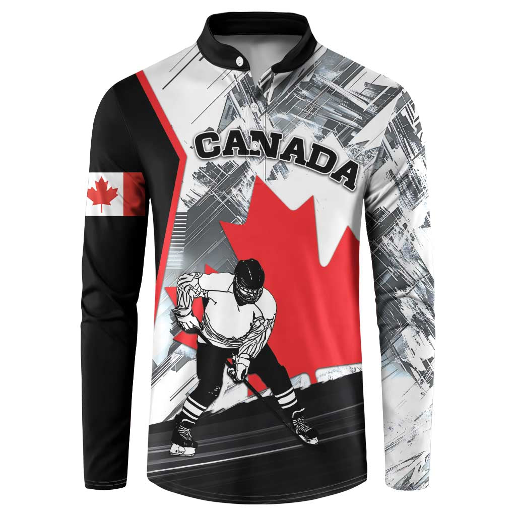 Canada Hockey Button Sweatshirt Maple Leaf Sport Style