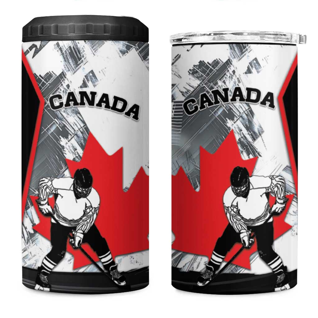 Canada Hockey 4 in 1 Can Cooler Tumbler Maple Leaf Sport Style