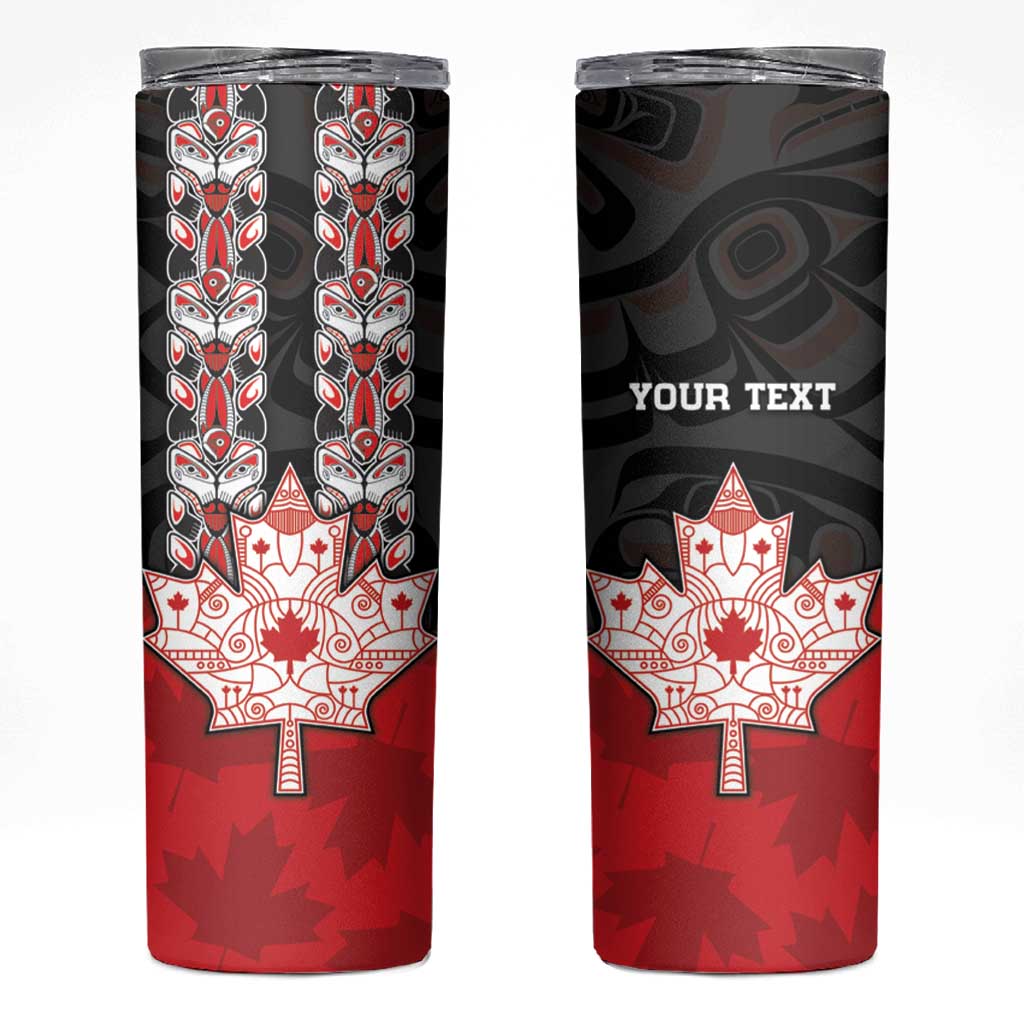 Personalised Canada Maple Leaf Skinny Tumbler Haida Totem Inspired Art