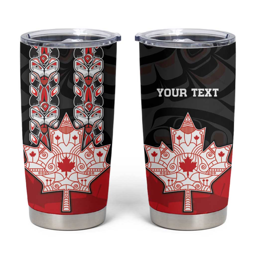 Personalised Canada Maple Leaf Tumbler Cup Haida Totem Inspired Art