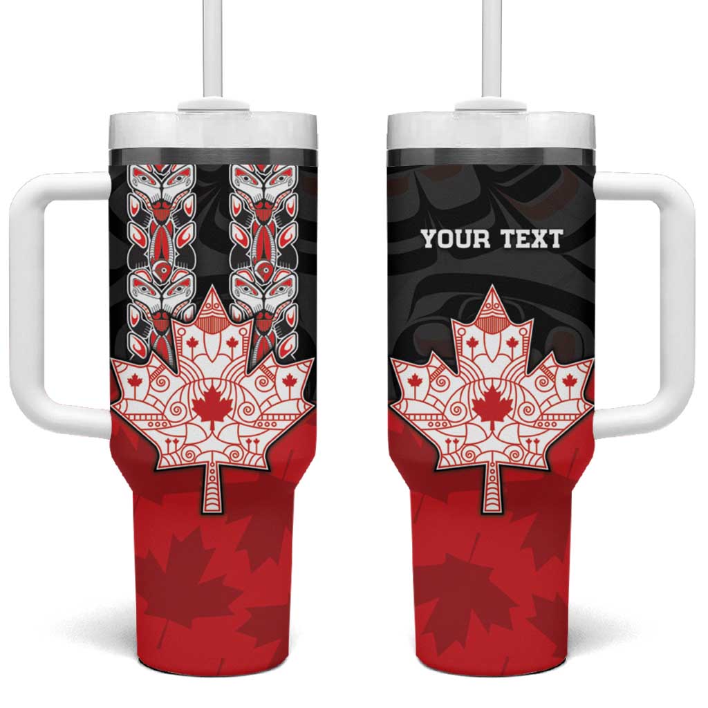 Personalised Canada Maple Leaf Tumbler With Handle Haida Totem Inspired Art