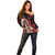 Native American MMIW Off Shoulder Sweater Red Indian Women With Red Handprint