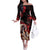 Native American MMIW Off The Shoulder Long Sleeve Dress Red Indian Women With Red Handprint