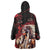 Native American MMIW Wearable Blanket Hoodie Red Indian Women With Red Handprint