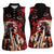 Native American MMIW Women Sleeveless Polo Shirt Red Indian Women With Red Handprint