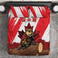 Canada Beaver Adventurer Bedding Set With Maple Leaf