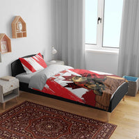 Canada Beaver Adventurer Bedding Set With Maple Leaf
