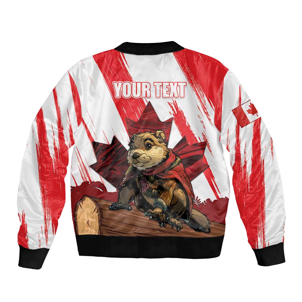 Personalised Canada Beaver Adventurer Bomber Jacket With Maple Leaf