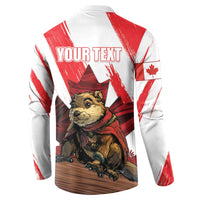 Personalised Canada Beaver Adventurer Button Sweatshirt With Maple Leaf