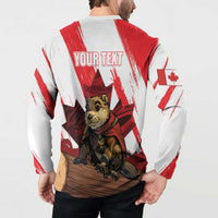 Personalised Canada Beaver Adventurer Button Sweatshirt With Maple Leaf