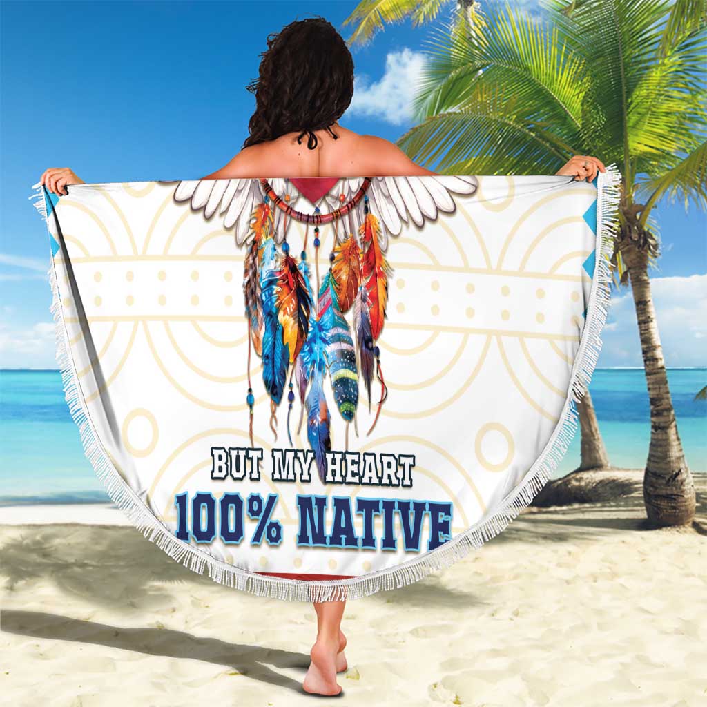 Native American Love Beach Blanket Dream Catcher With Angel Wings