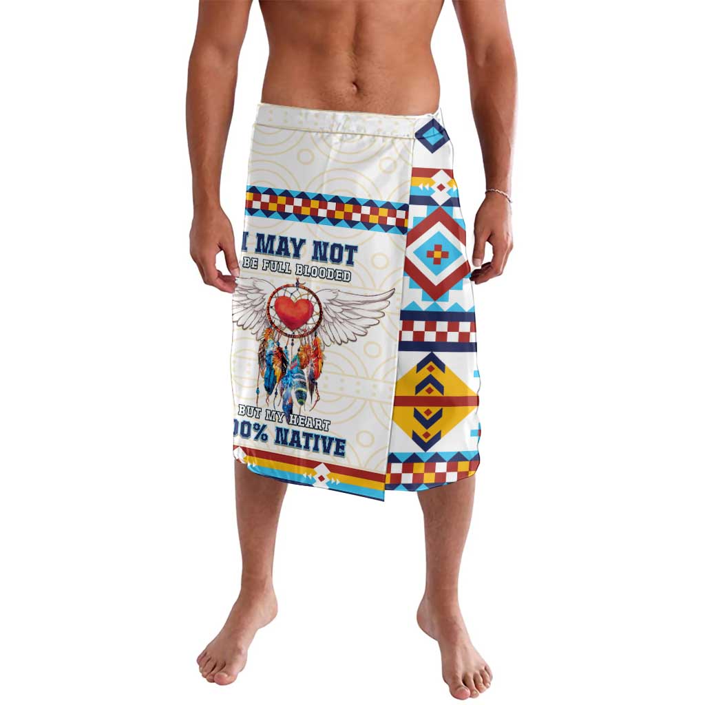 White wrap skirt with colorful geometric print and dreamcatcher with angel wings