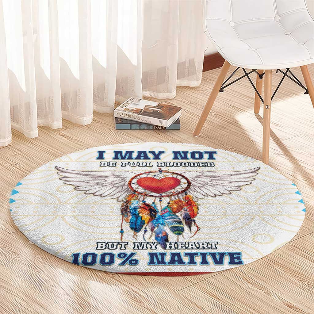 Native American Love Round Carpet Dream Catcher With Angel Wings