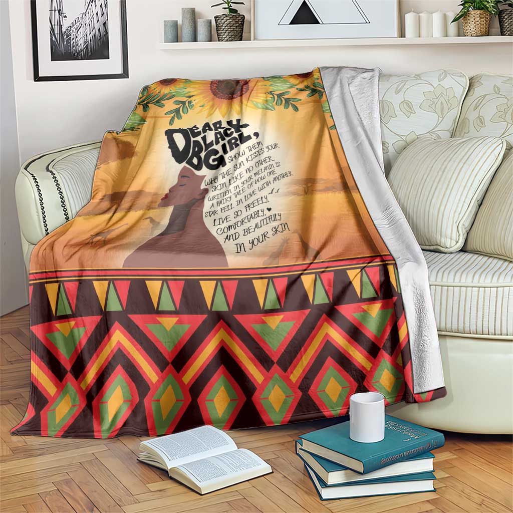 Dear Black Girl Blanket African Black Women Pride