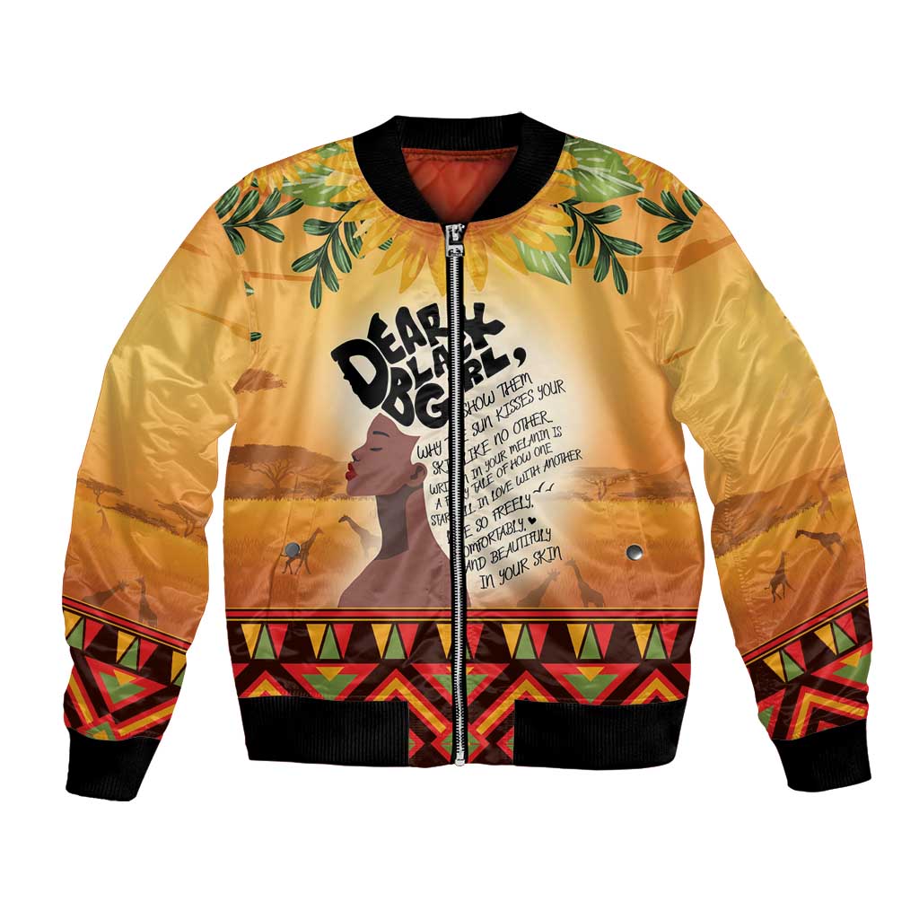 Dear Black Girl Bomber Jacket African Black Women Pride