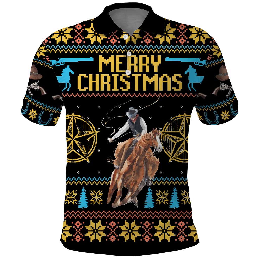 Cowboy Merry Christmas Polo Shirt