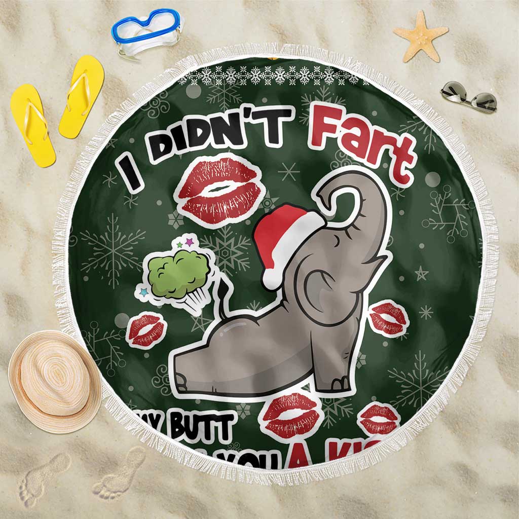 Elephant I Didnt Fart My Butt Blew You A Kiss Beach Blanket Elephant Christmas DT04 - Wonder Print Shop