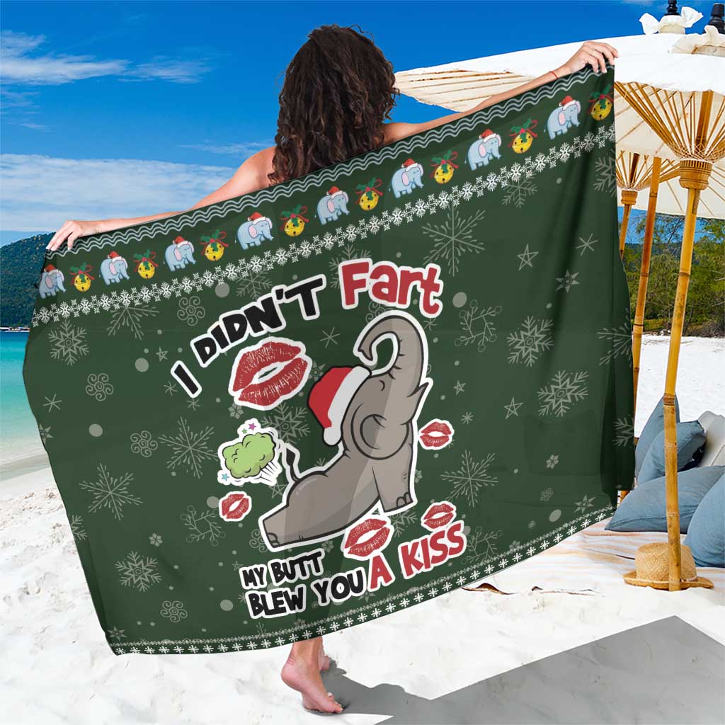 Elephant I Didnt Fart My Butt Blew You A Kiss Sarong Elephant Christmas