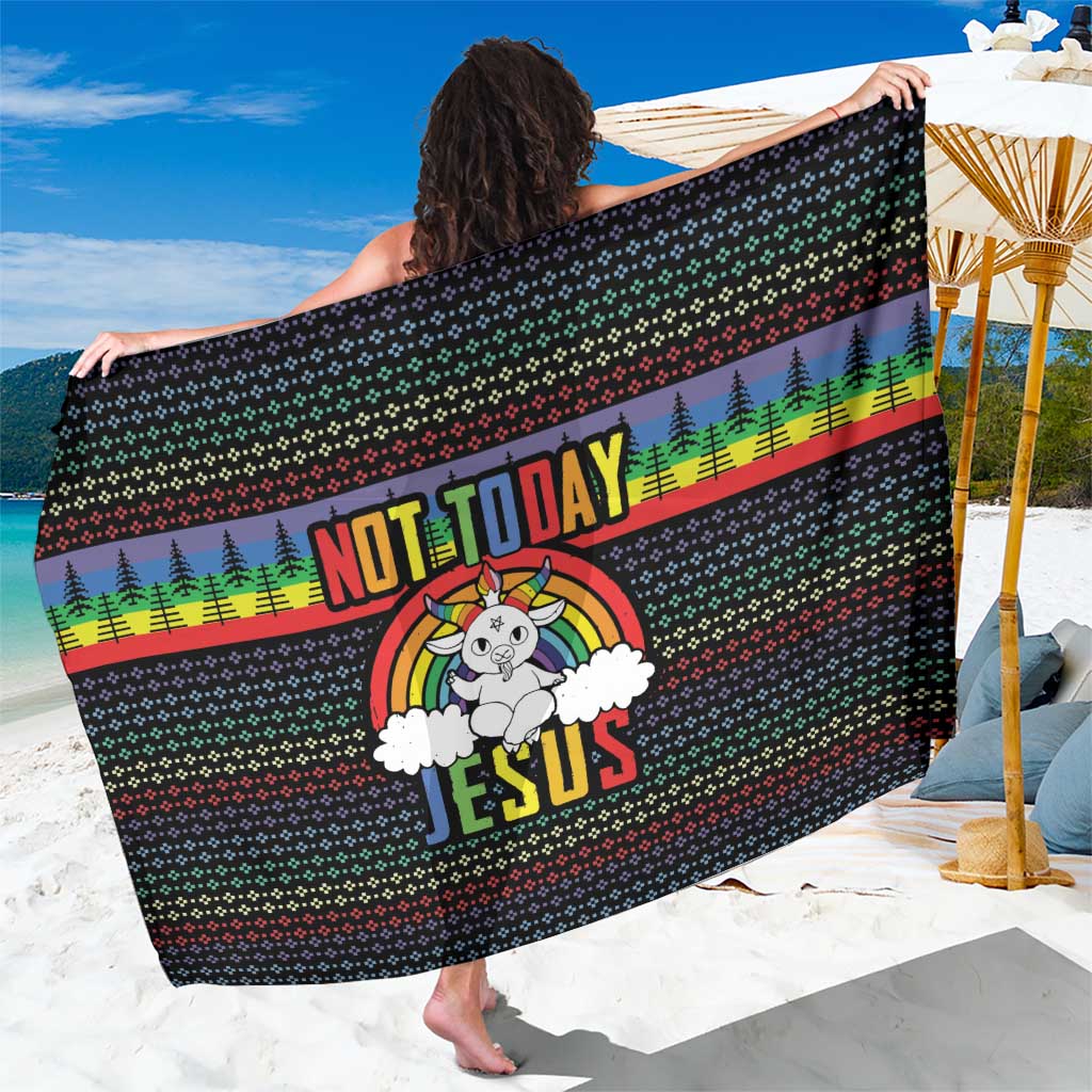 LGBT Not Today Jesus Sarong Rainbow Christmas