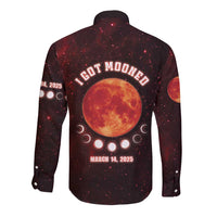 Blood Moon 2025 Long Sleeve Button Shirt Total Lunar Eclipse