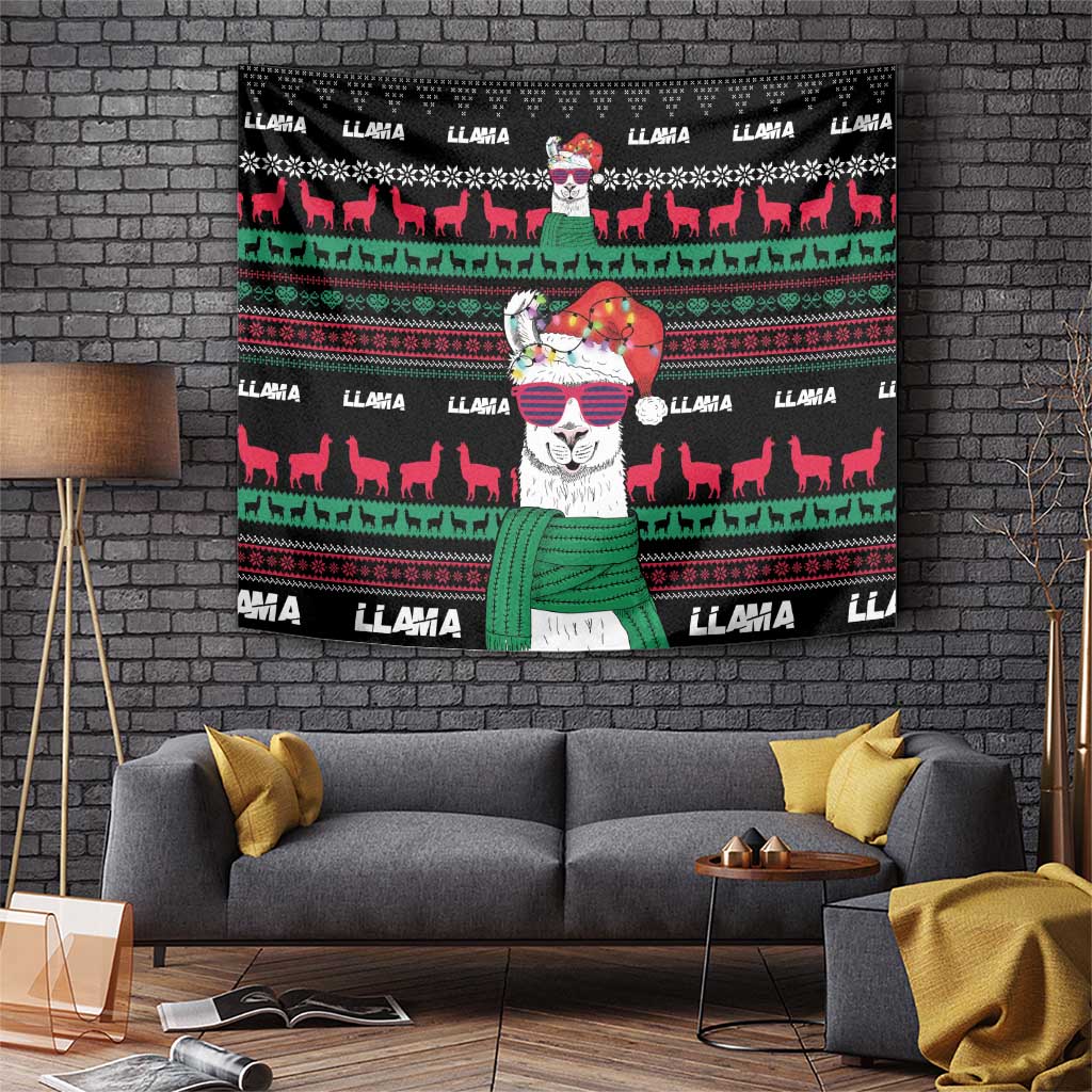 Llama Funny Tapestry Llama Christmas