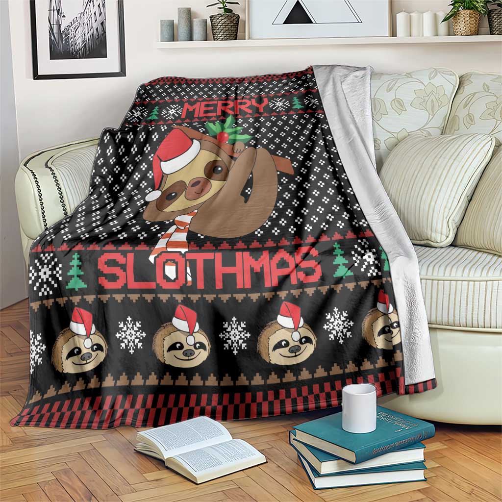 Merry Slothmas Blanket Cute Sloth Christmas