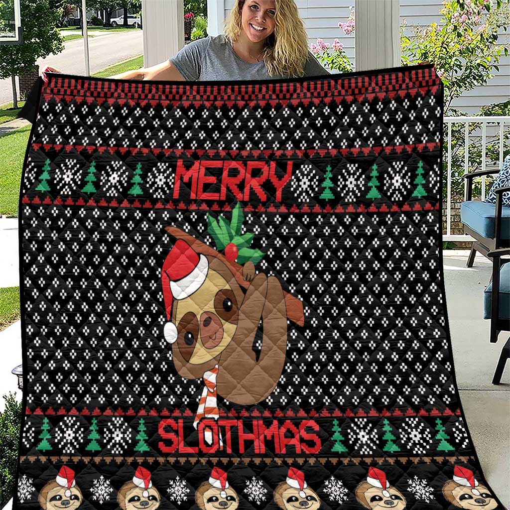 Merry Slothmas Quilt Cute Sloth Christmas DT04 - Wonder Print Shop