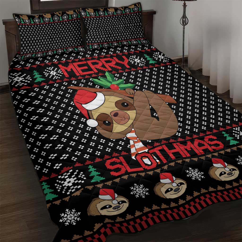 Merry Slothmas Quilt Bed Set Cute Sloth Christmas DT04 - Wonder Print Shop