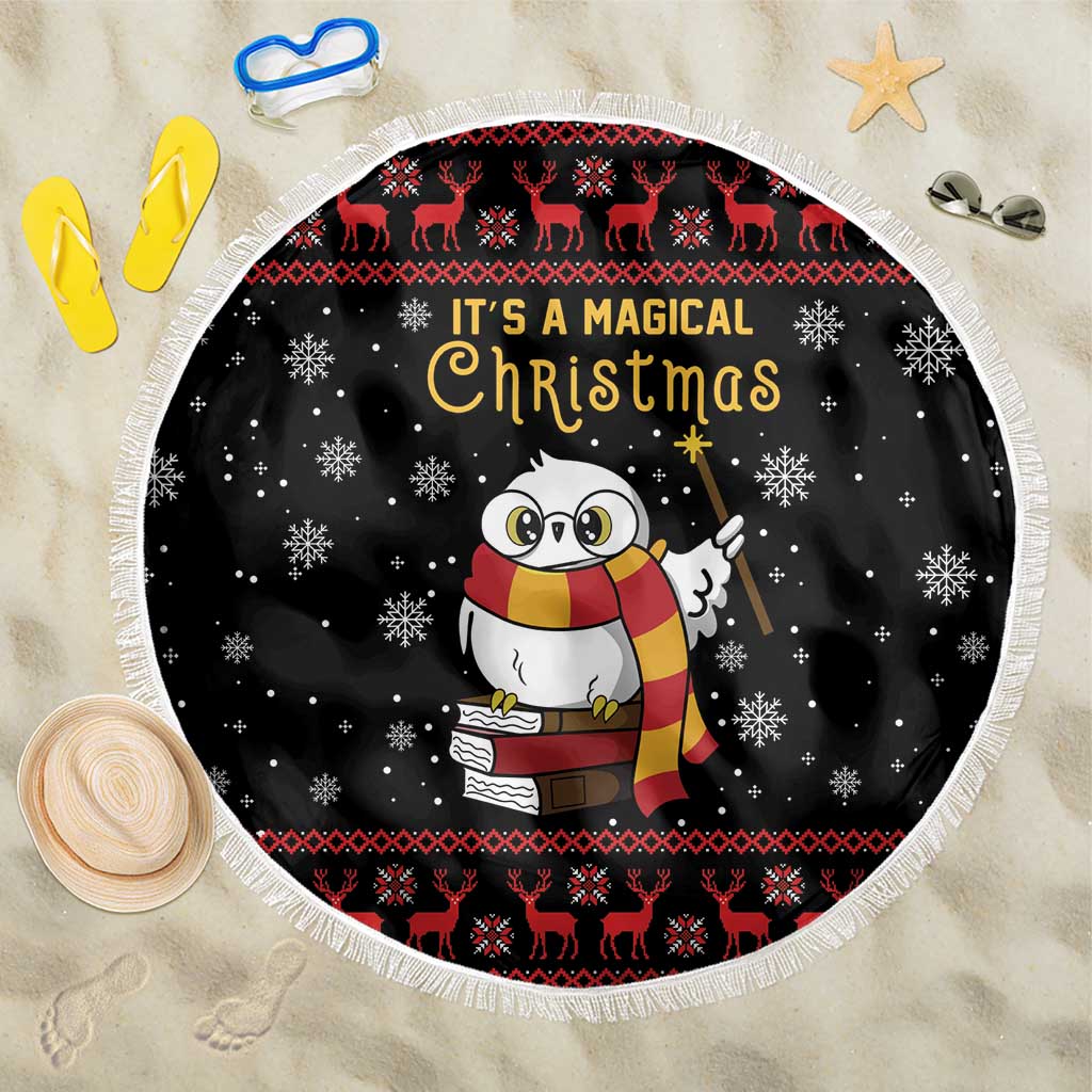 Magical Christmas Beach Blanket Owl Book Xmas DT04 - Wonder Print Shop