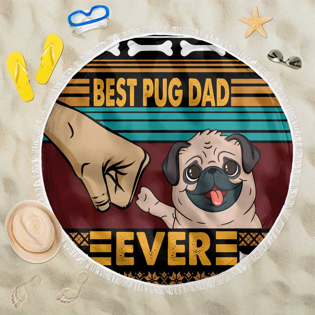 Best Pug Dad Ever Beach Blanket Pug Dog Christmas Awesome Dad DT04 - Wonder Print Shop