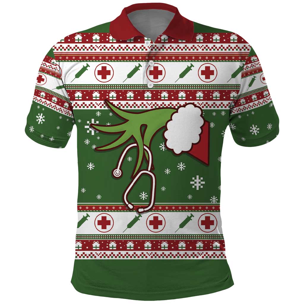 Nurse Polo Shirt Nurse Grinch Christmas