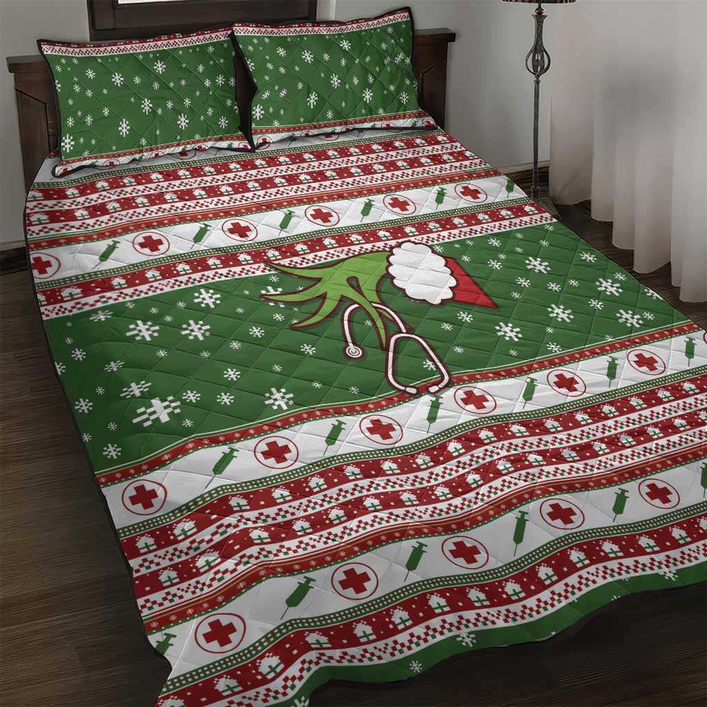 Nurse Quilt Bed Set Nurse Grinch Christmas DT04 - Wonder Print Shop