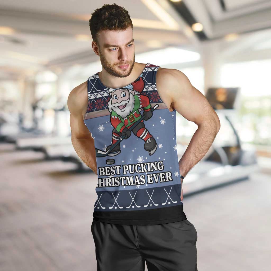 Santa Hockey Best Pucking Christmas Men Tank Top DT04 - Wonder Print Shop