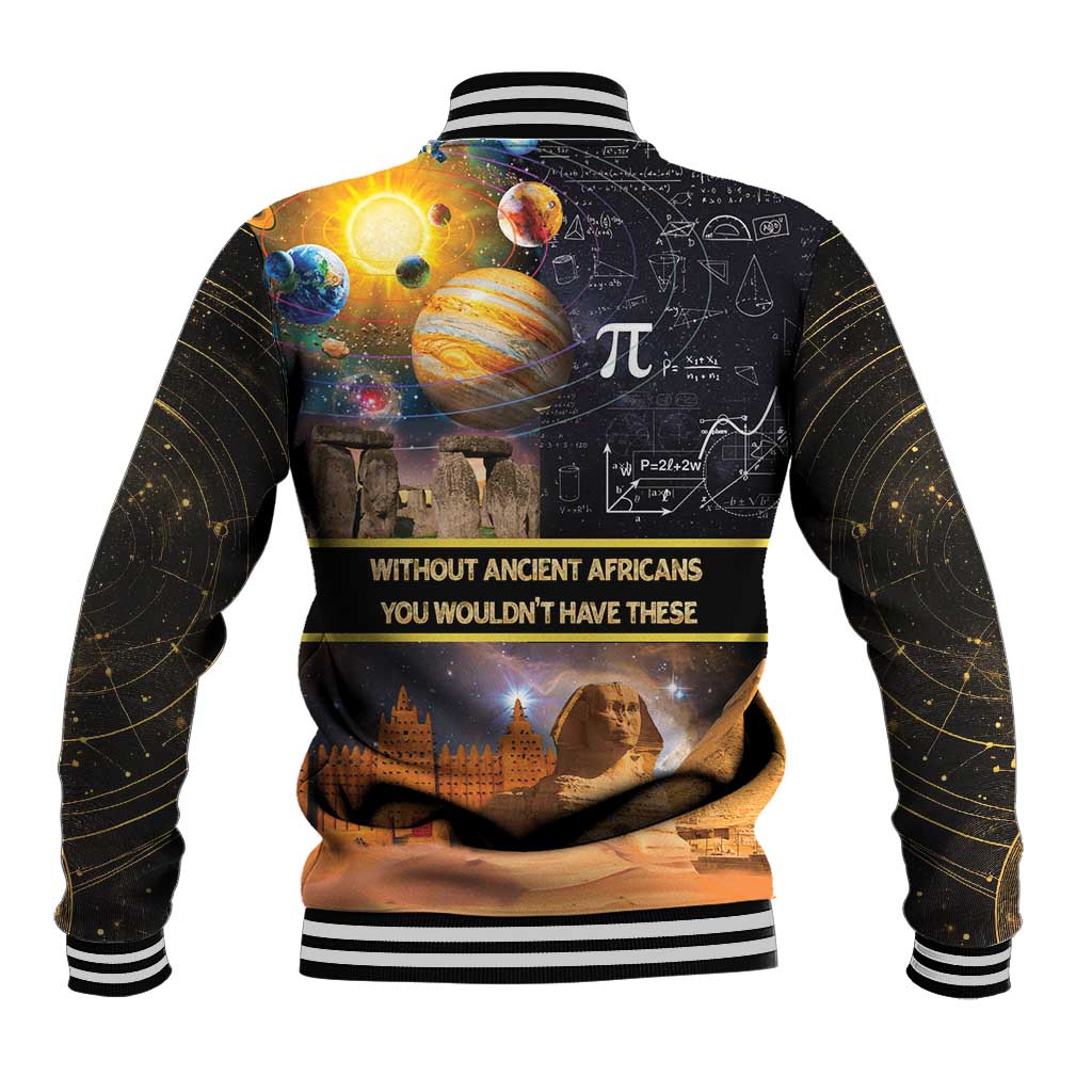 Ancient African Achievements Baseball Jacket Egyptian Pyramids Galaxy