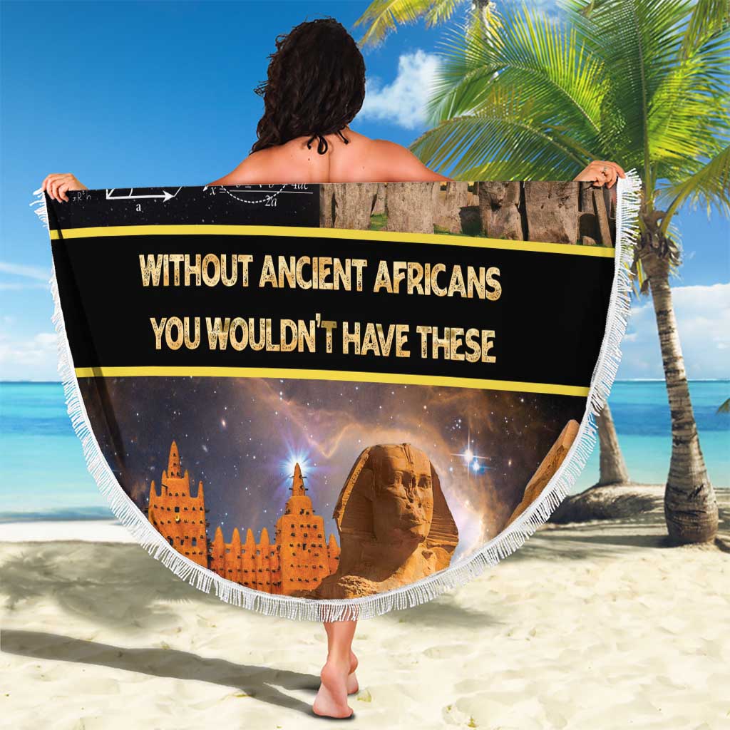 Ancient African Achievements Beach Blanket Egyptian Pyramids Galaxy