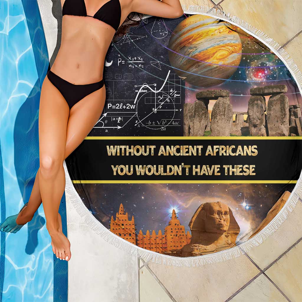 Ancient African Achievements Beach Blanket Egyptian Pyramids Galaxy
